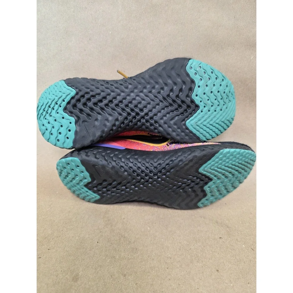 Nike Epic (Sz 5) React Flyknit 2 Women's Running Shoes Black Ember Sneakers